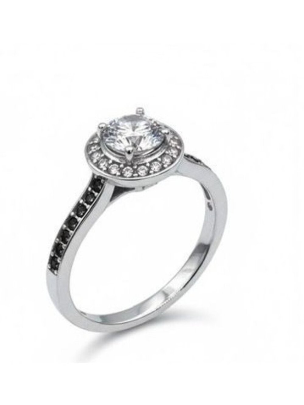 Size 7 ring stamped 55 clear stones silver color  band
